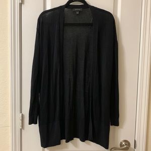 Ann Taylor black linen long cardigan size L